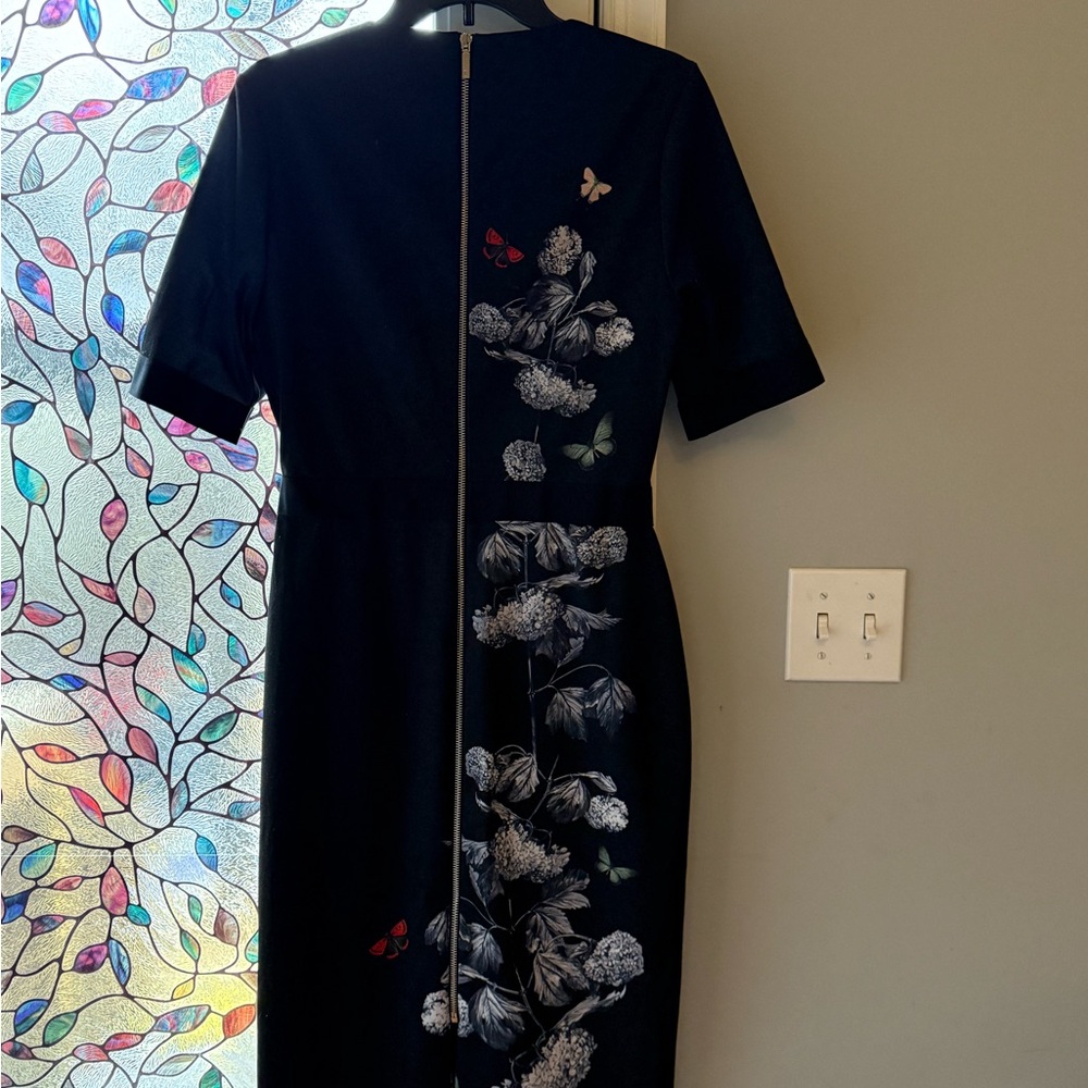 Ted Baker Black Dress with Floral and Butterfly Design - Picture 14 of 14